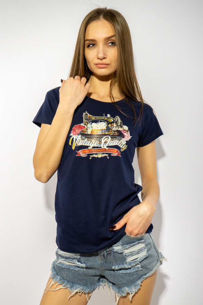 

Футболка женская 85F287 (Темно-синий) S