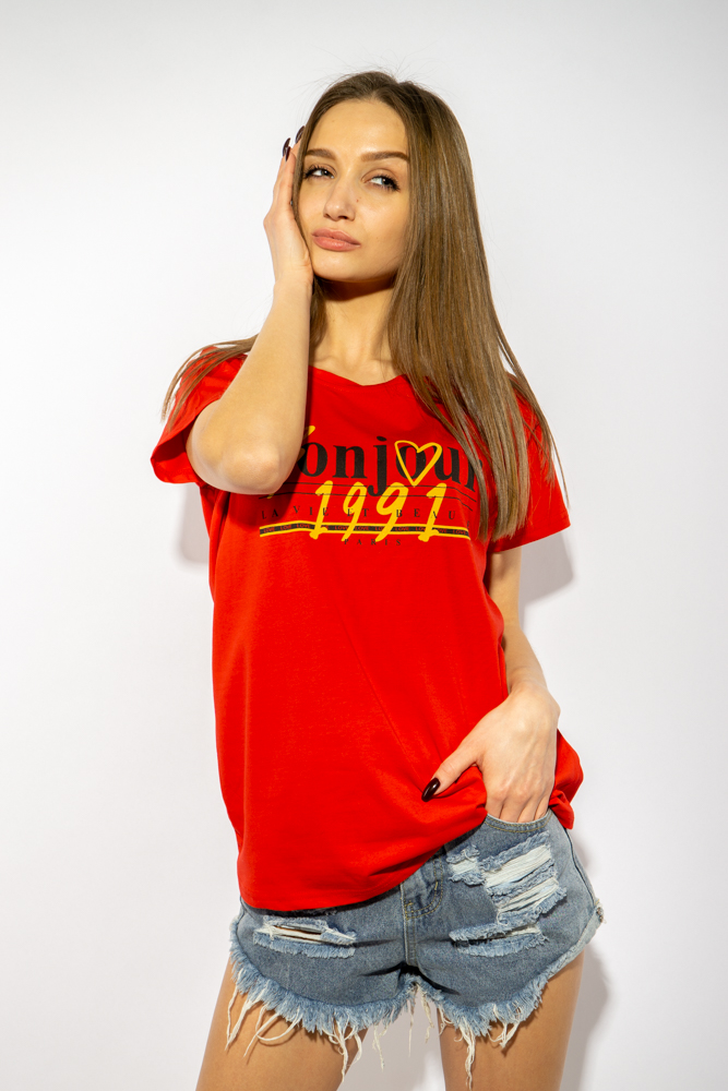 

Футболка женская с надписью 85F278 (Красный) L
