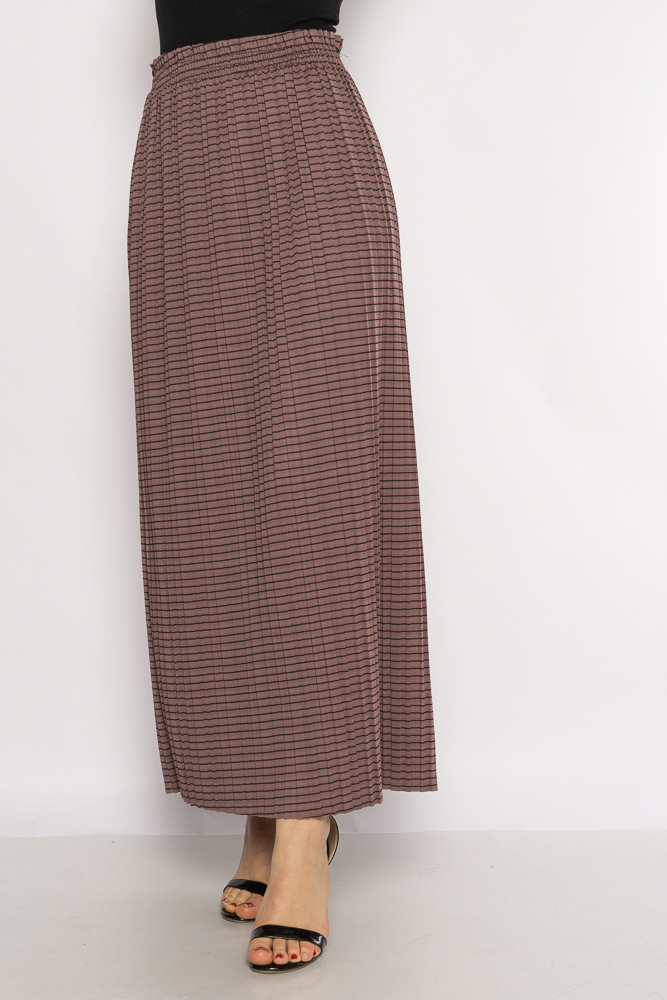 

Юбка макси плиссированная в мелкую полоску 631F006 (Фиолетовый) M-XL