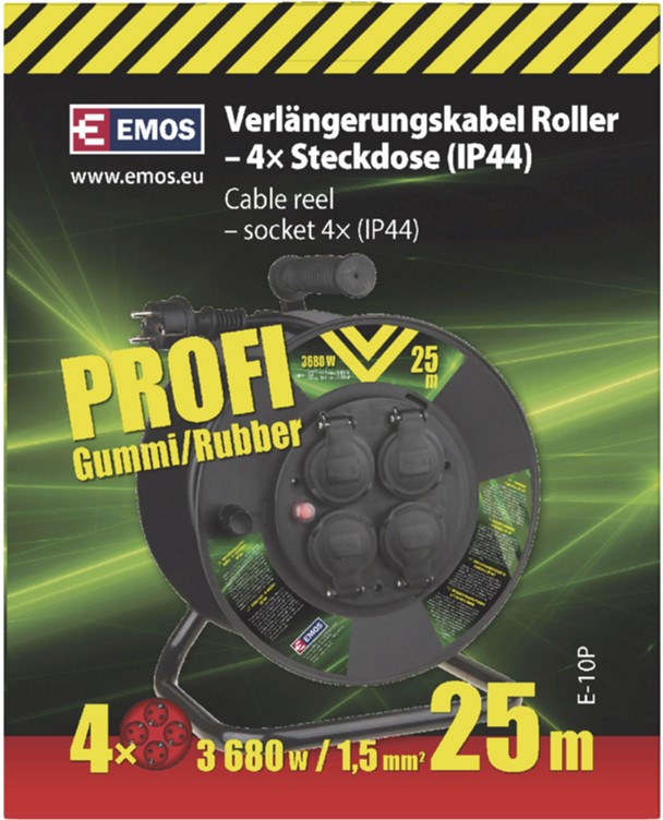 Подовжувач на котушці Emos P08225 25м (Резина 3х1,5мм IP44 3680W) – фото,  відгуки, характеристики в інтернет-магазині ROZETKA