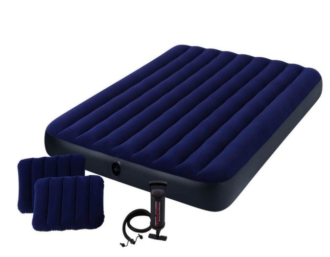 

Двуспальный надувной матрас Intex 68765 + 2 подушки + насос (152см х203см х 22см)