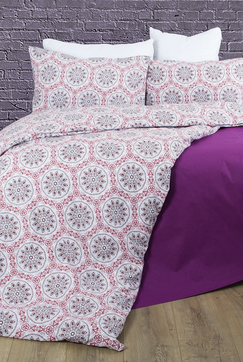 

Постельное белье Lotus Premium Esther Бордовый Евро украина, ранфорс