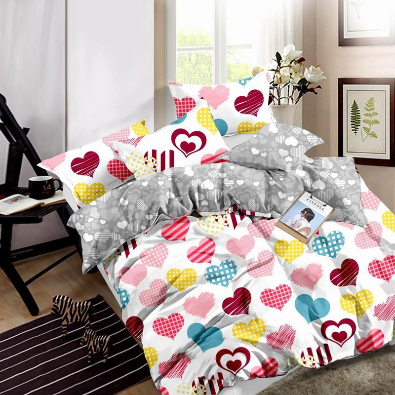 

Постельное белье MirSon 17-0532 Bright hearts Евро италия, бязь