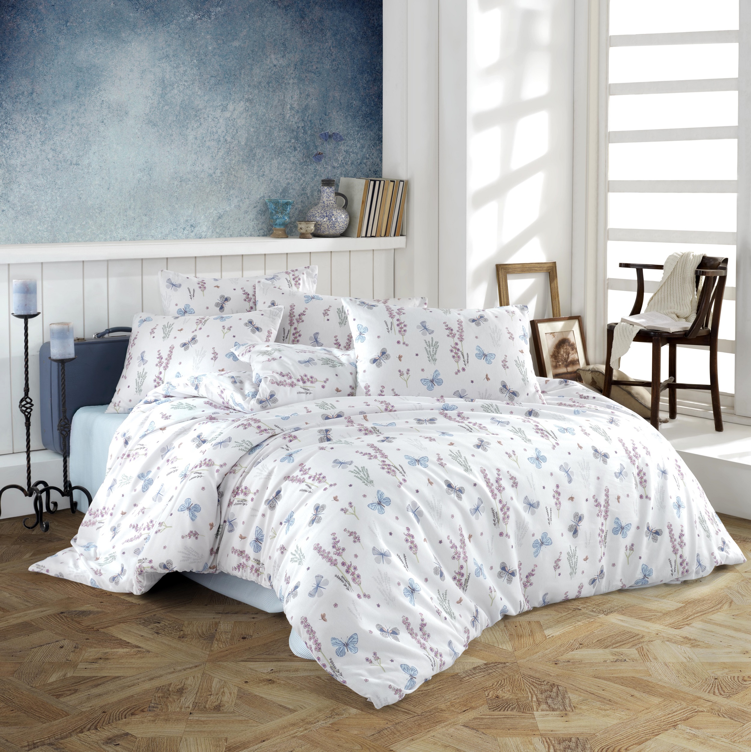 

Постельное белье LightHouse BLUE BUTTERFLY Евро турция, бязь