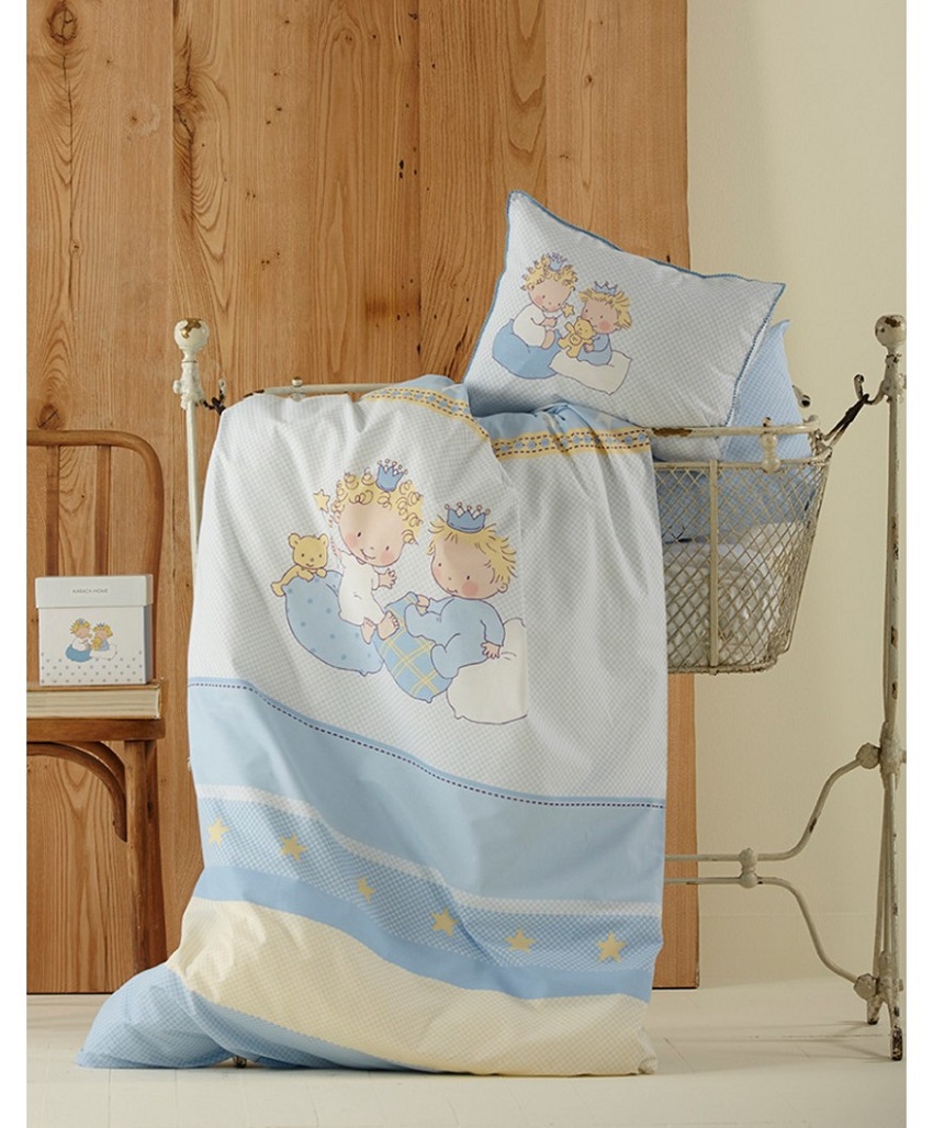 

Постельное белье Karaca Home Bebek Mini синий Для новорожденных турция, перкаль