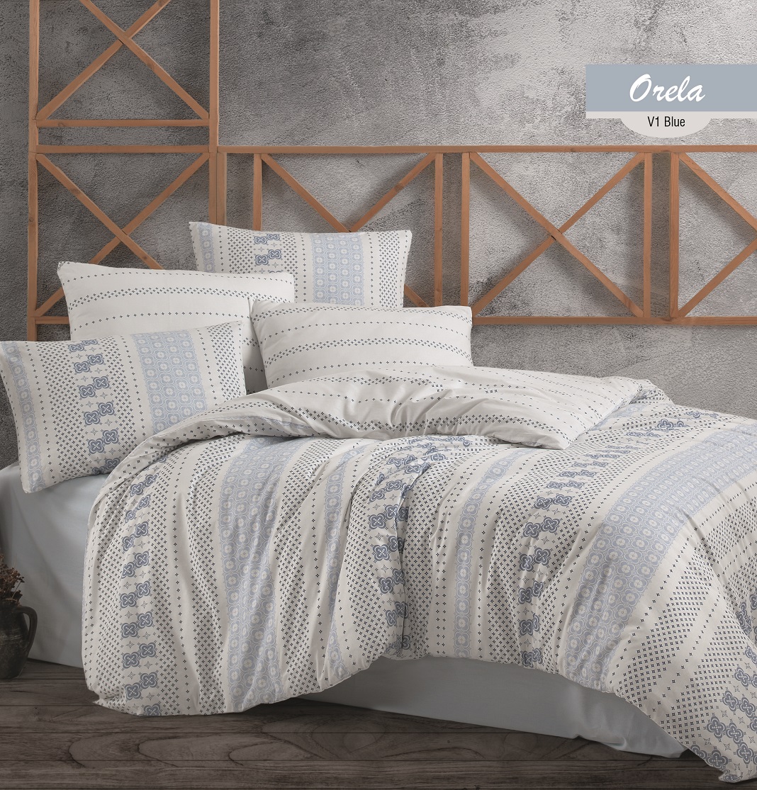 

Постельное белье Cotton Box Majoli Orela V1 Blue Евро турция, ранфорс