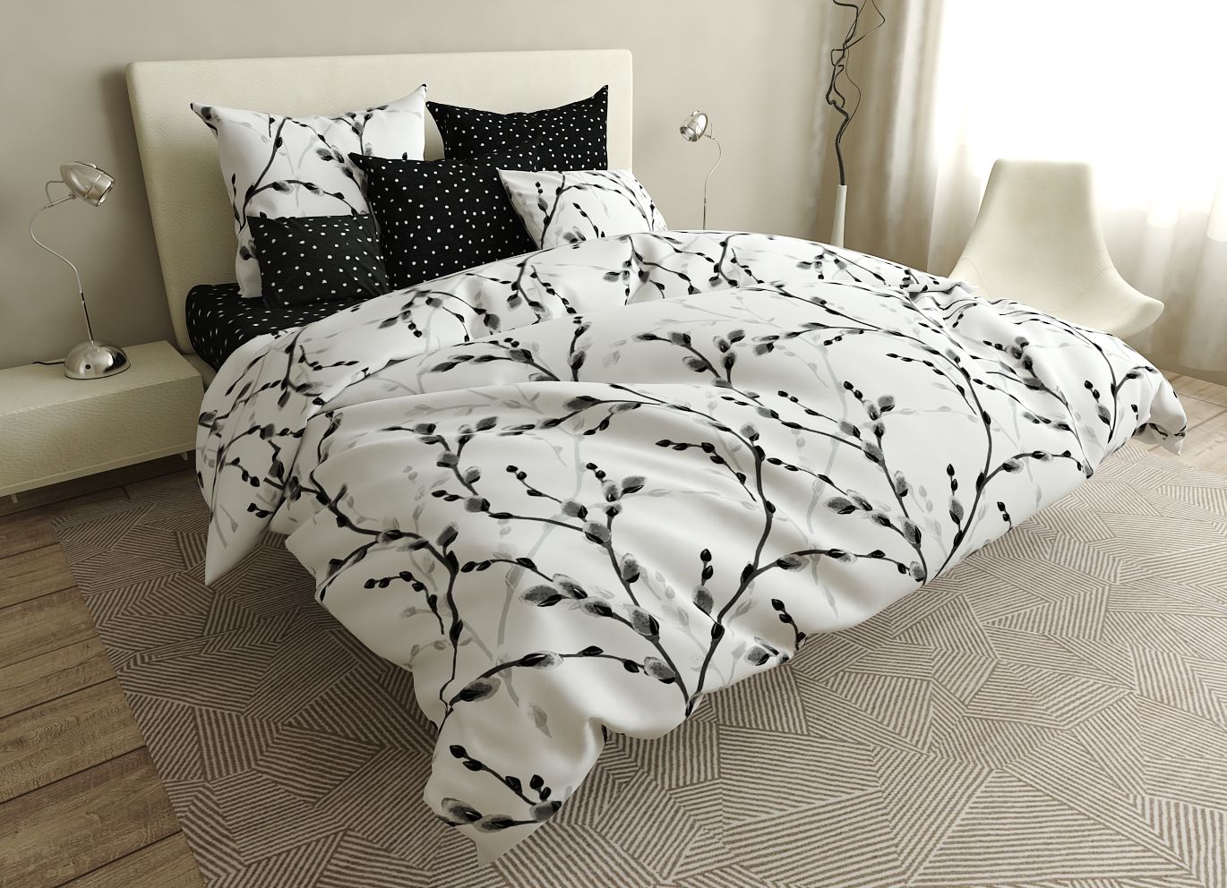 

Постельное белье MirSon 17-0413 Cats On The Willow King Size украина, бязь