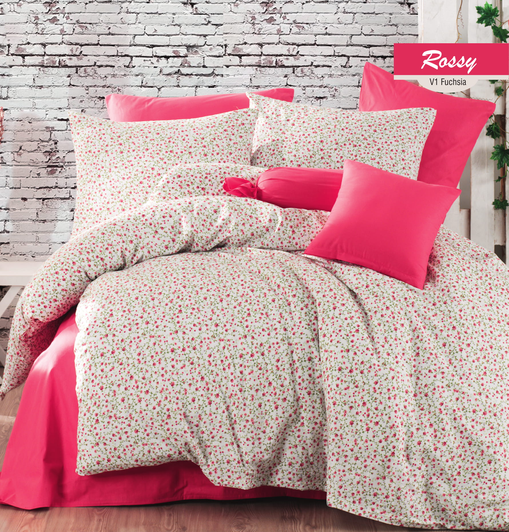

Постельное белье Cotton Box Majoli Rossy V1 Fusya Евро турция, ранфорс