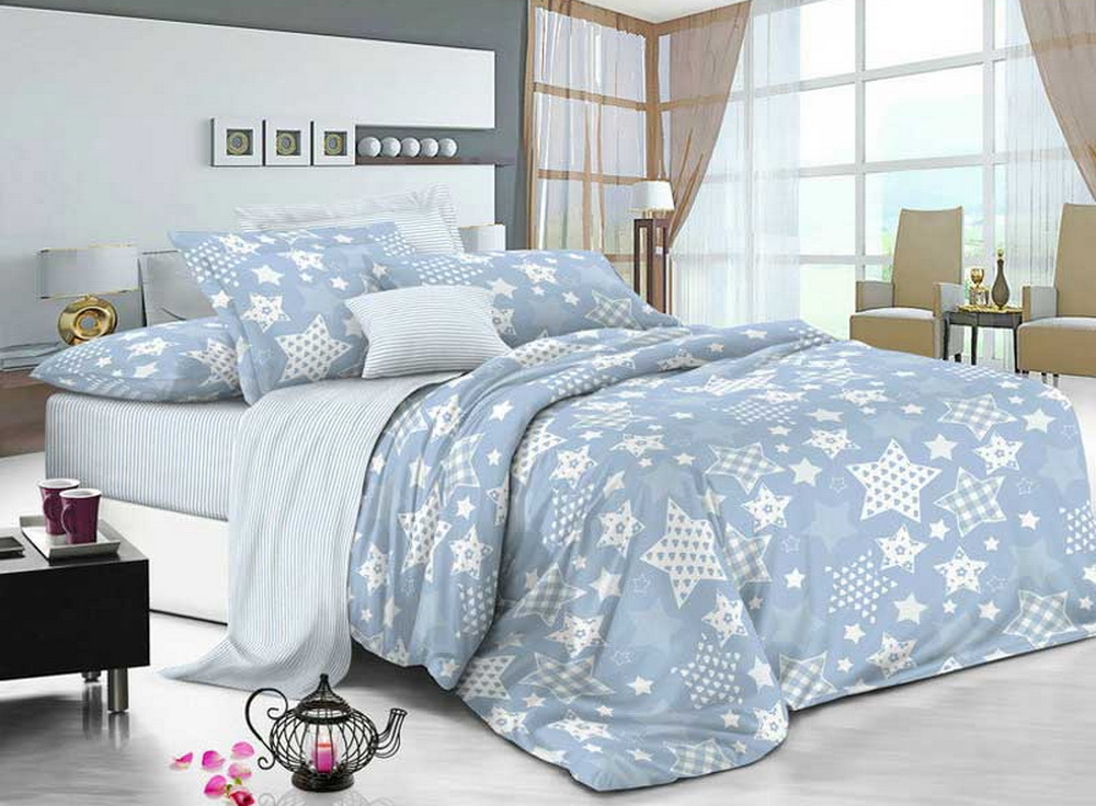 

Постельное белье Руно Blue Star 115 г/м2 Евро (70х70) украина, бязь