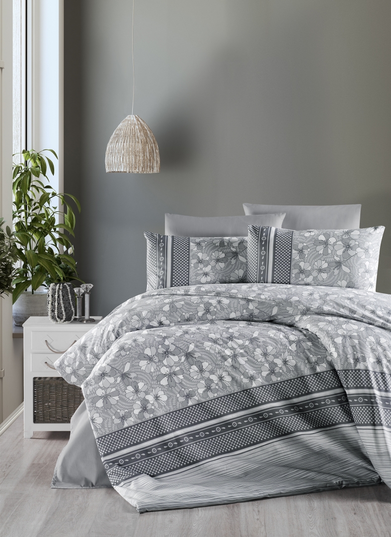 

Постельное белье First Choice Gianna Grey Евро турция, сатин