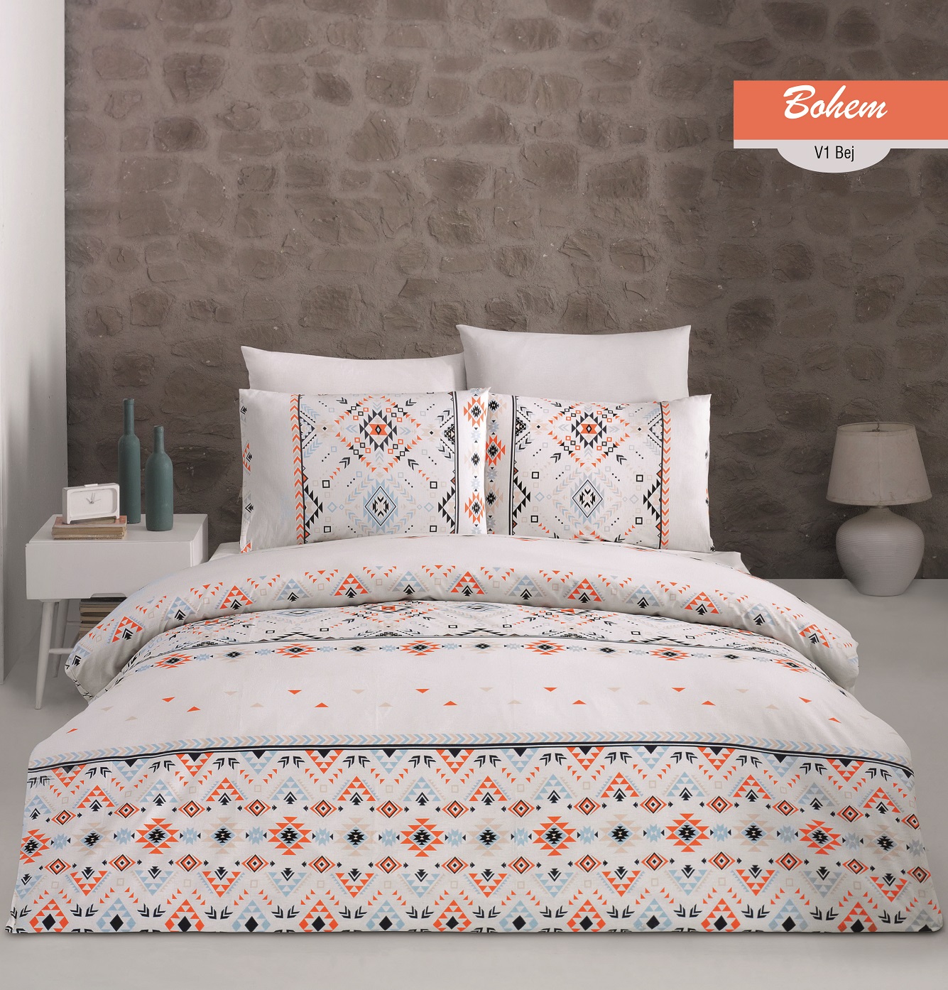 

Постельное белье Cotton Box Majoli Bohem Beige Евро турция, ранфорс