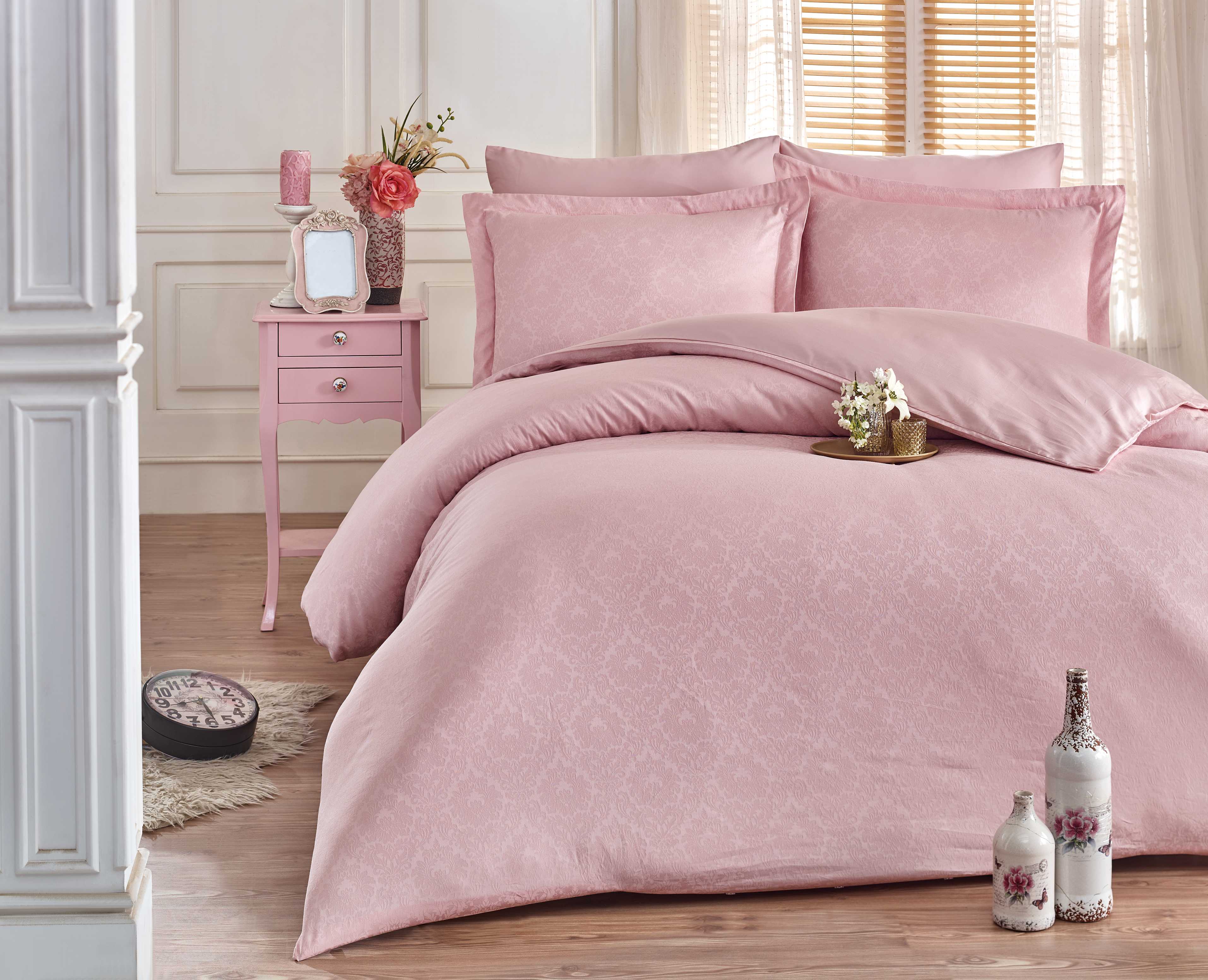 

Постельное белье Hobby Exclusive Diamond Damask пудра Евро турция, сатин жаккард