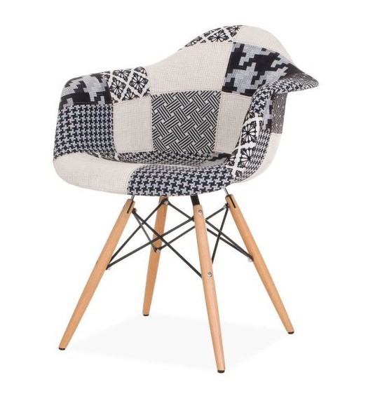 

Стул обеденный Accord AC 018WB Denis№2 Eames Chair patchwork черно-белый 620x620x810 мм