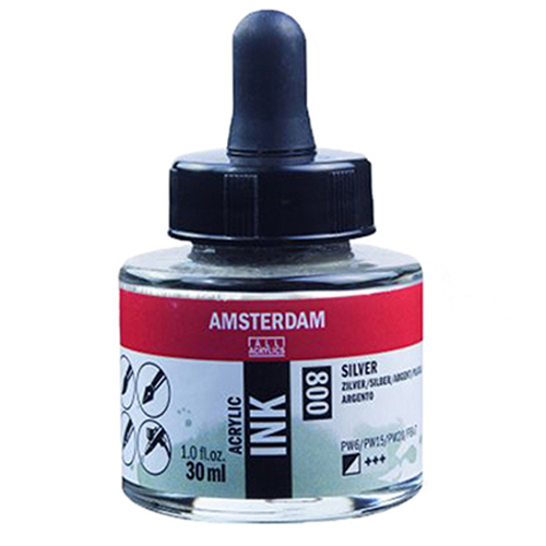 

Туш акрилова AMSTERDAM INK (800) Срібний, 30мл, Royal Talens (17208000)