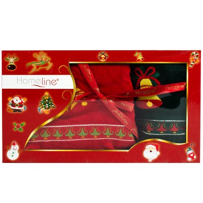 

Набор полотенец Home Line "Крисмас" (в коробке) 50х70см 70х125см Красный турция, махра
