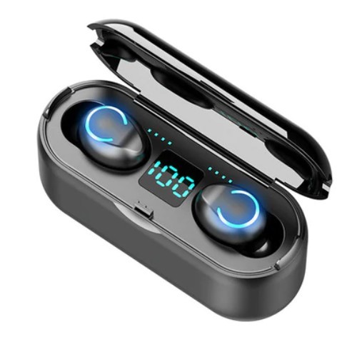 

Беспроводные вакуумные наушники TWS F9 Bluetooth 5.0 Power bank, сенсорные, Черный