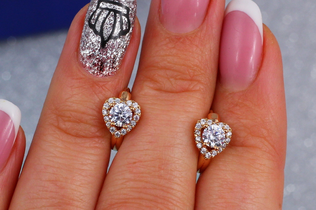 

Серьги детские Xuping Jewelry сердечки 0,8 см золотистые