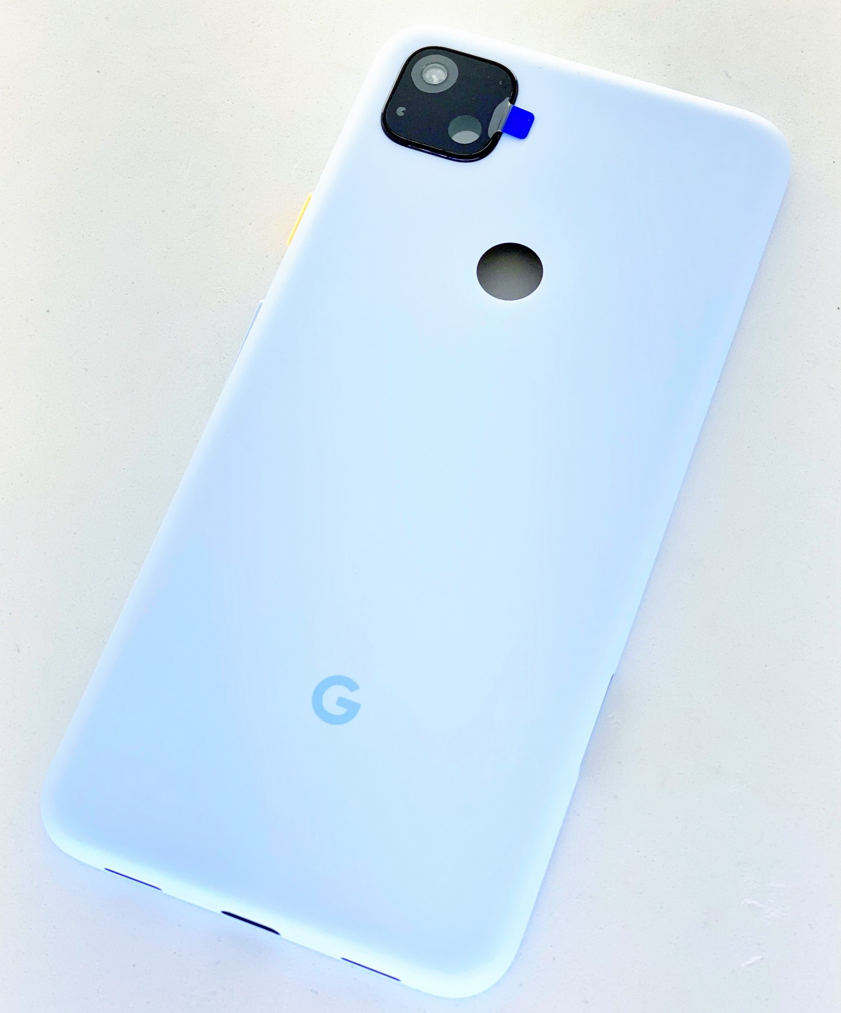 

Задняя крышка Google Pixel 4a, голубая, Barely Blue, оригинал (Китай) + стекло камеры High Copy