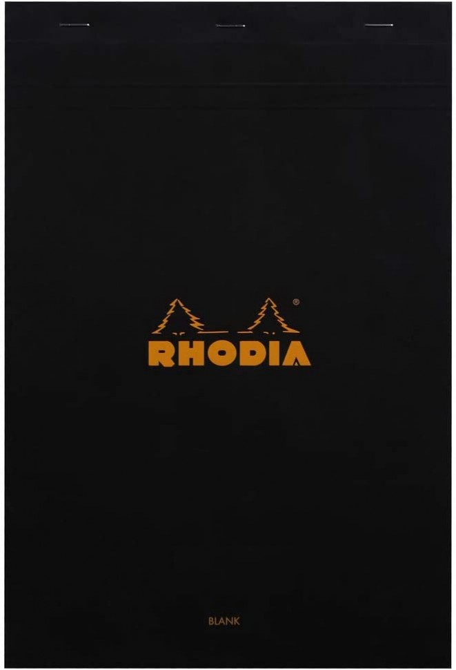 

Блокнот Rhodia Pad №19 A4+ чорний нелінований