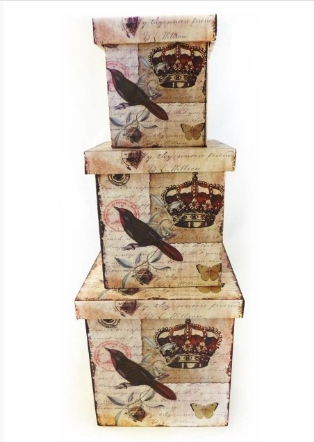 

Набор декоративных коробок Luxury Style Crown с кришкой 3шт