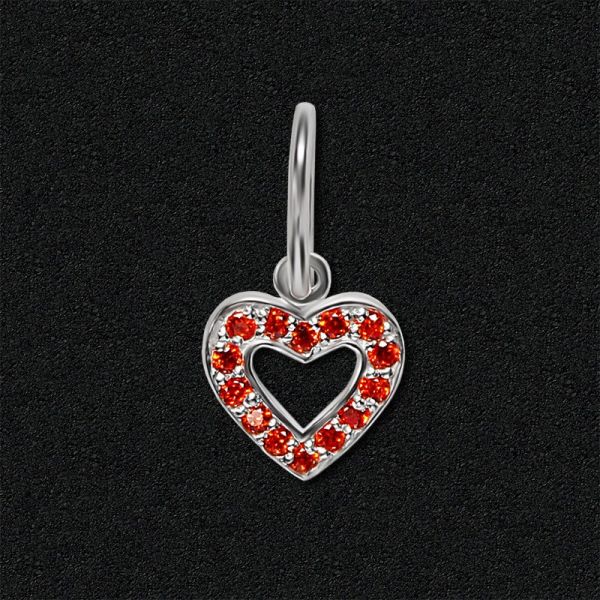 

Подвес серебряный "Сердечко" 3020-1-red