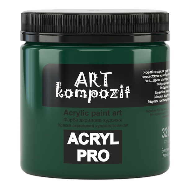 

Акриловая краска ART Kompozit 430 мл (321) зеленый ФЦ (KT321)