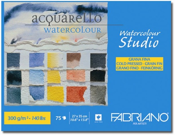 

Склейка для акварели Watercolor Studio A4 (27х35см), 300г/м2, 75л, среднее зерно, Fabriano (75302735)