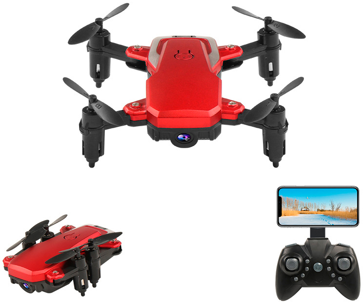 

Квадрокоптер с камерой RC Mini Drone дрон управление с телефона Red (04835238765)