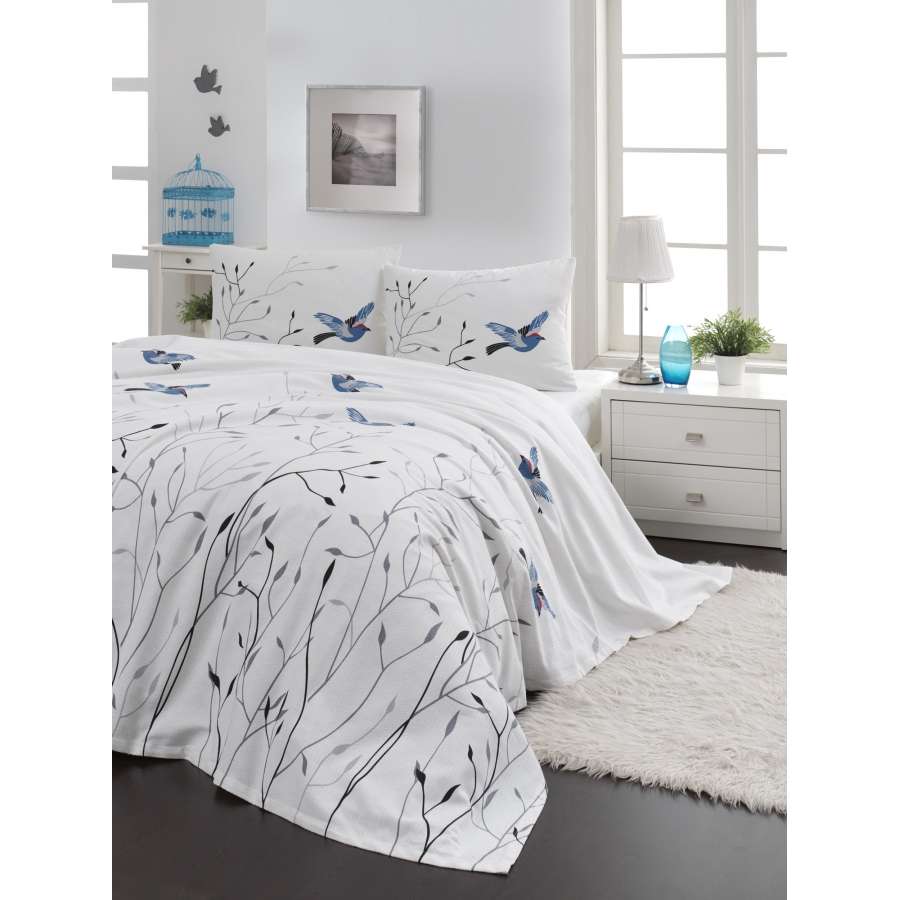 

Покрывало Lotus Home Perfect Birds Белый турция, хлопок