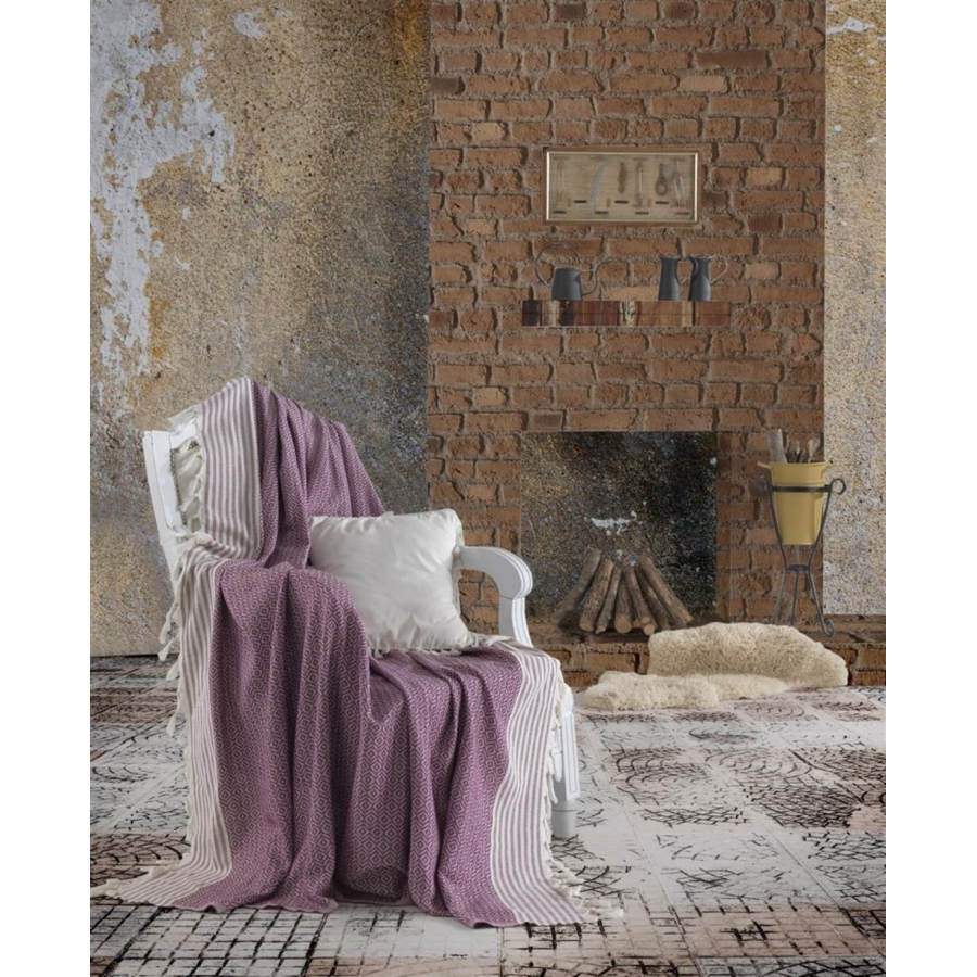 

Плед Eponj Home Buldan Keten Etnik mor 170Х220 см турция, хлопок
