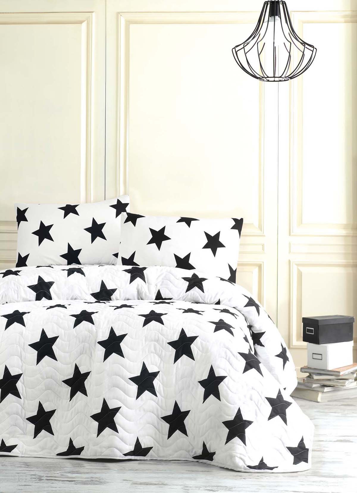 

Покрывало Eponj Home B&W Big Star 160х220 см турция, хлопок-полиэстер