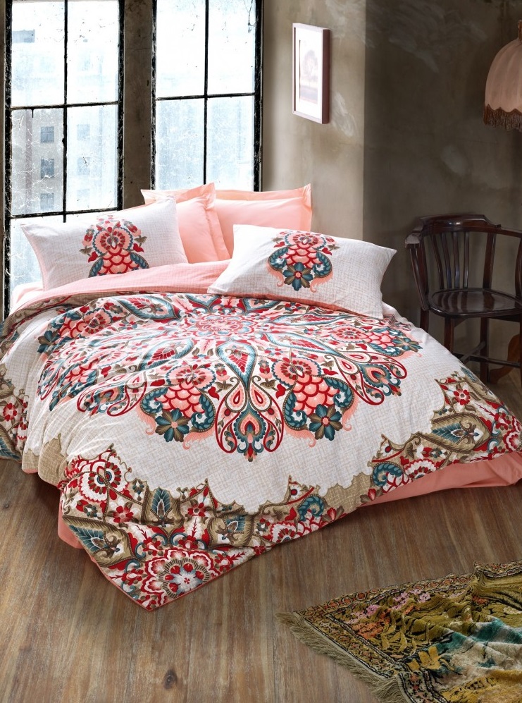 

Постельное белье Cotton Box Orient Harsa Pudra Евро турция, ранфорс