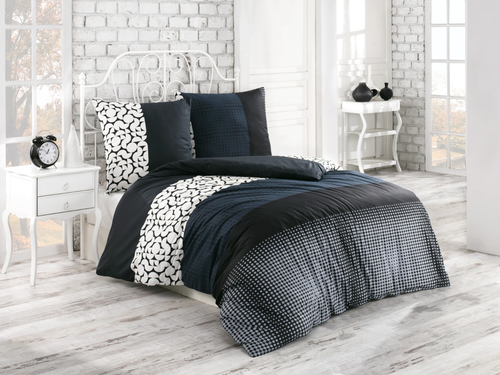 

Постельное белье Cotton Box Majoli Cinetic V1 Grey Евро турция, ранфорс