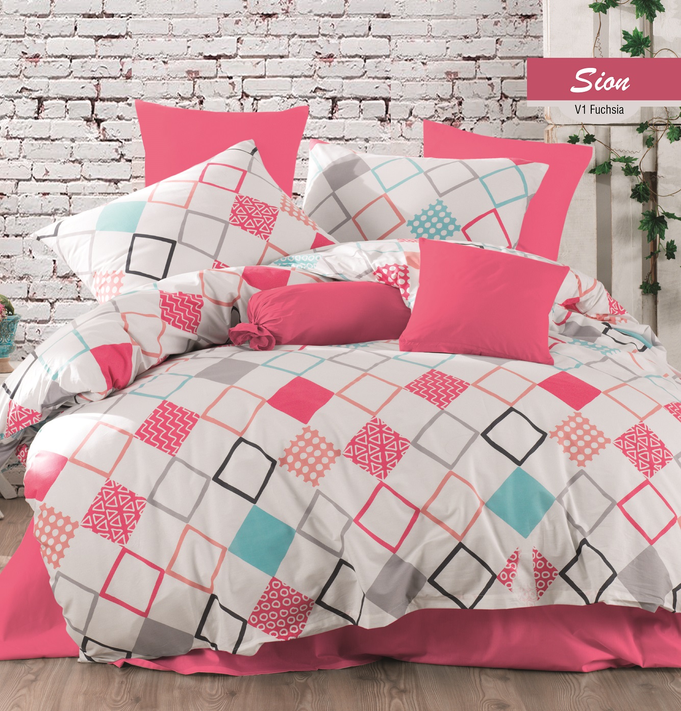 

Постельное белье Cotton Box Majoli Sion V1 Fusya Евро турция, ранфорс