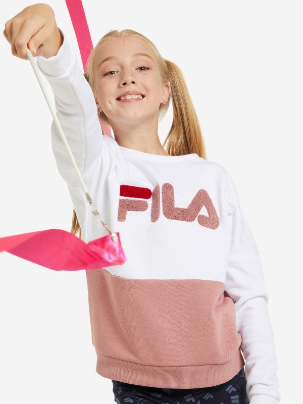 

Свитшот детский FILA 111578-WK 134-140 см Белый/Розовый