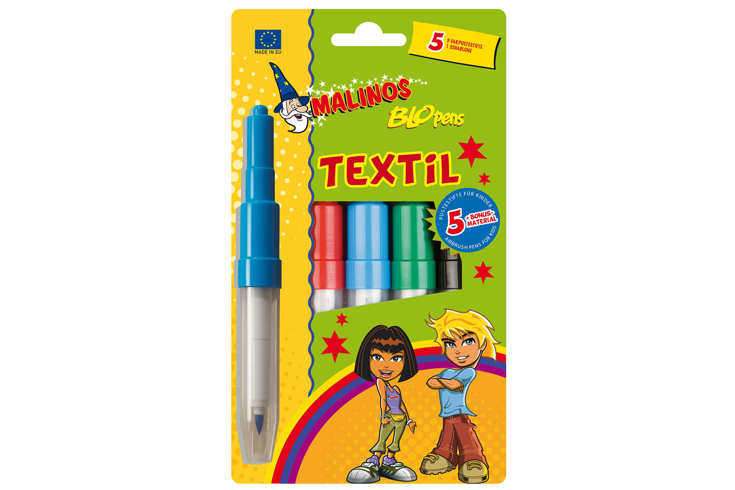 

Воздушные фломастеры-аэрографы для ткани Malinos Textil 5 шт