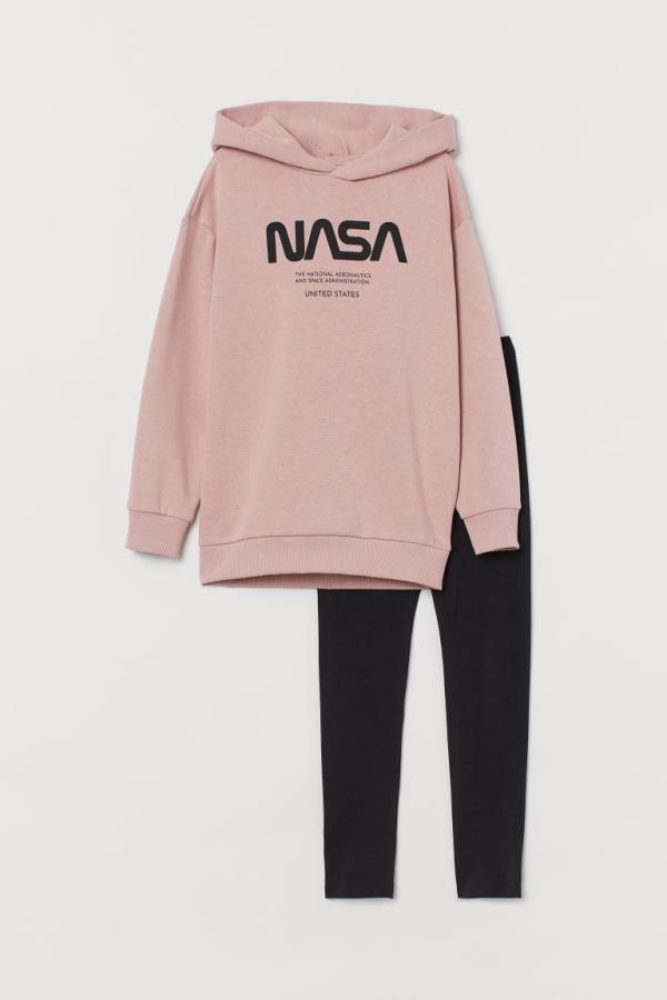 

Набір кофта+легінси H&M ПД4323 пудра\чорний 170