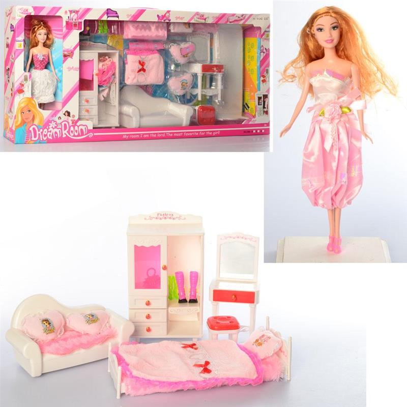 

Набор мебель A-Toys 288-12 шкаф, диван, кровать, трюмо, кукла (bc-340018)