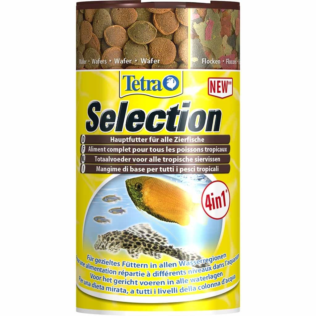 

Корм Tetra Selection для аквариумных рыб хлопья чипсы гранулы таблетки 100 мл