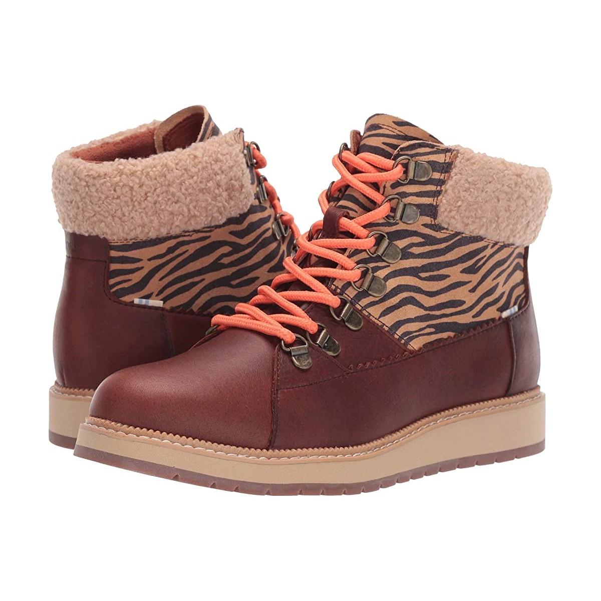 

Ботинки TOMS Mesa Dark Brown Pull Up Waterproof Leather/Zebra Nylon/Faux Shearling, 35.5 (220 мм)