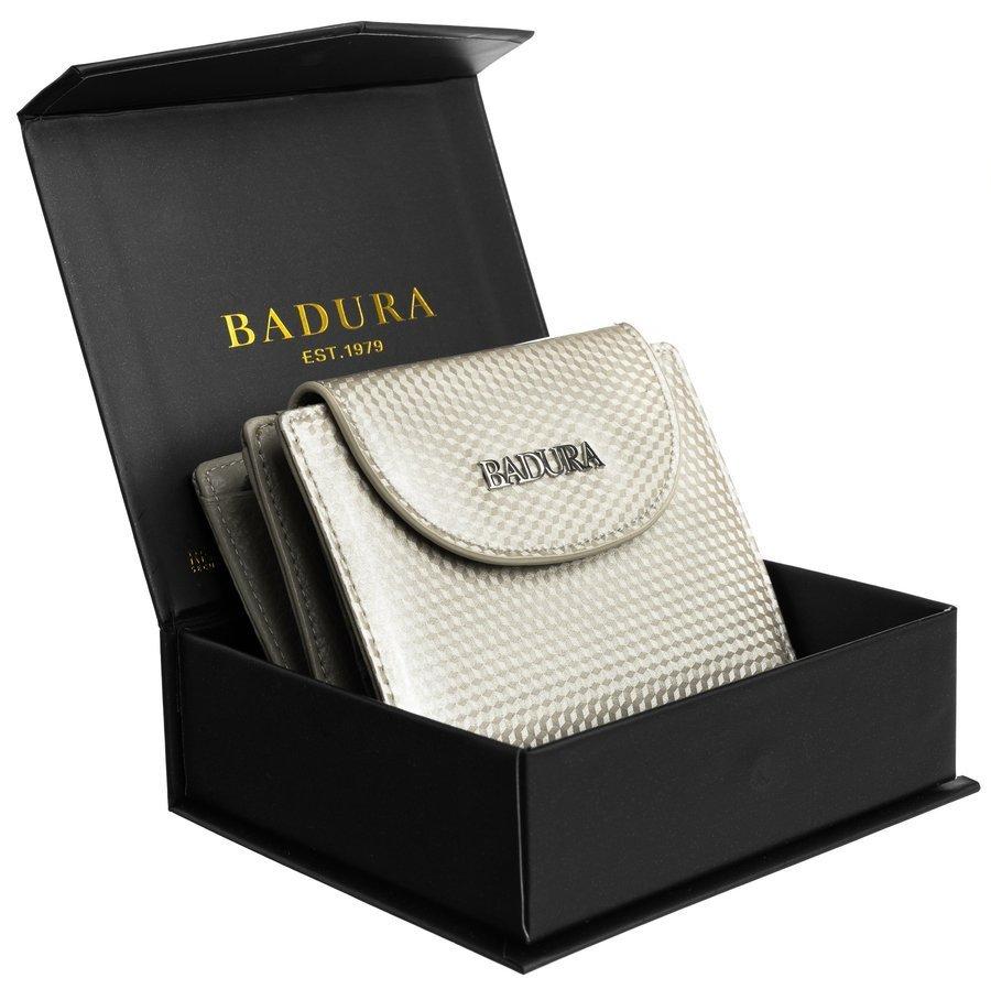 

Кошелек женский лаковый маленький бежевый Badura B-41373P-SBR Beige