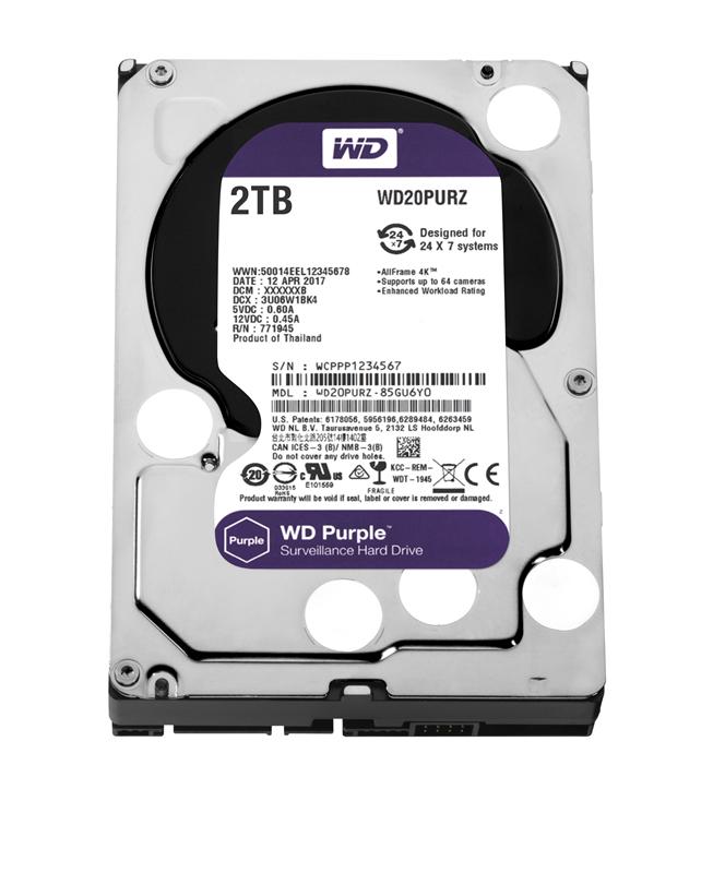 

HDD SATA 2.0TB WD Purple 5400rpm 64MB (WD20PURZ)