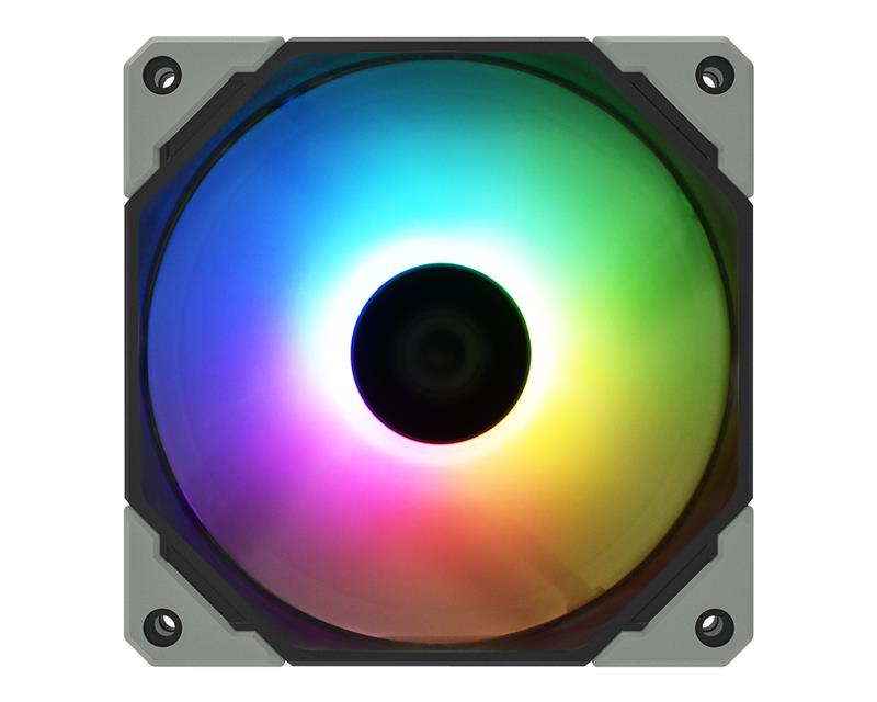 

Вентилятор ID-Cooling NO-12015-XT ARGB, 120x120x15мм, 3-pin/4-pin PWM, серый с черным, белым