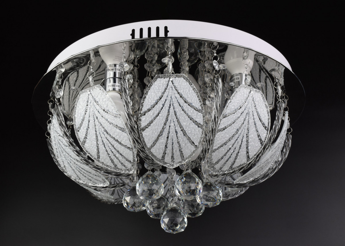 

Люстра Sunnysky потолочная с цветной Led подсветкой и авто отключением с пультом Хром 24х45х45 см YR-5139/450-YV