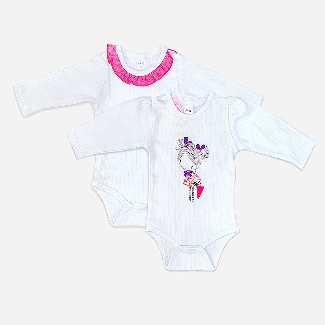 

Боди Danaya РВ21-03 62 см 2 шт. Белый с розовым