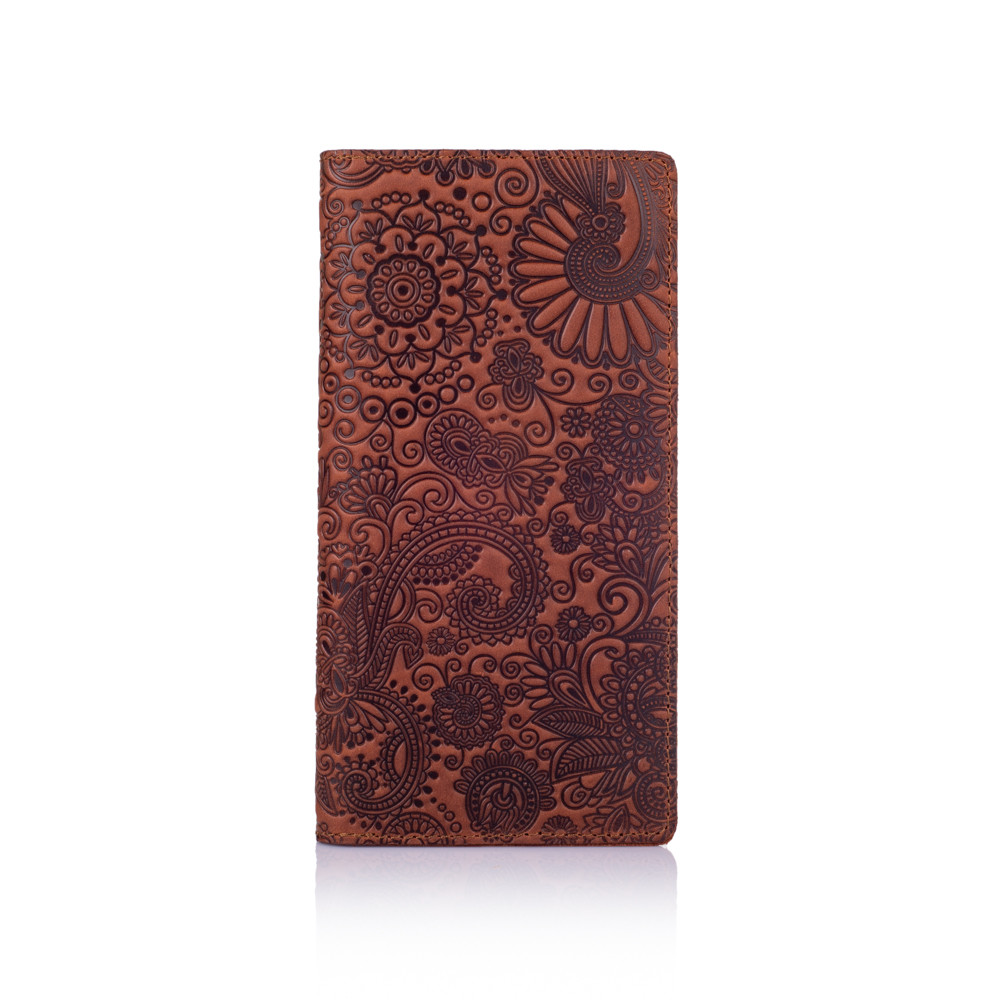 

Синий Кожаный Бумажник Hi Art WP-02-S19-4013-T005 Shabby Ink "Mehendi Art"