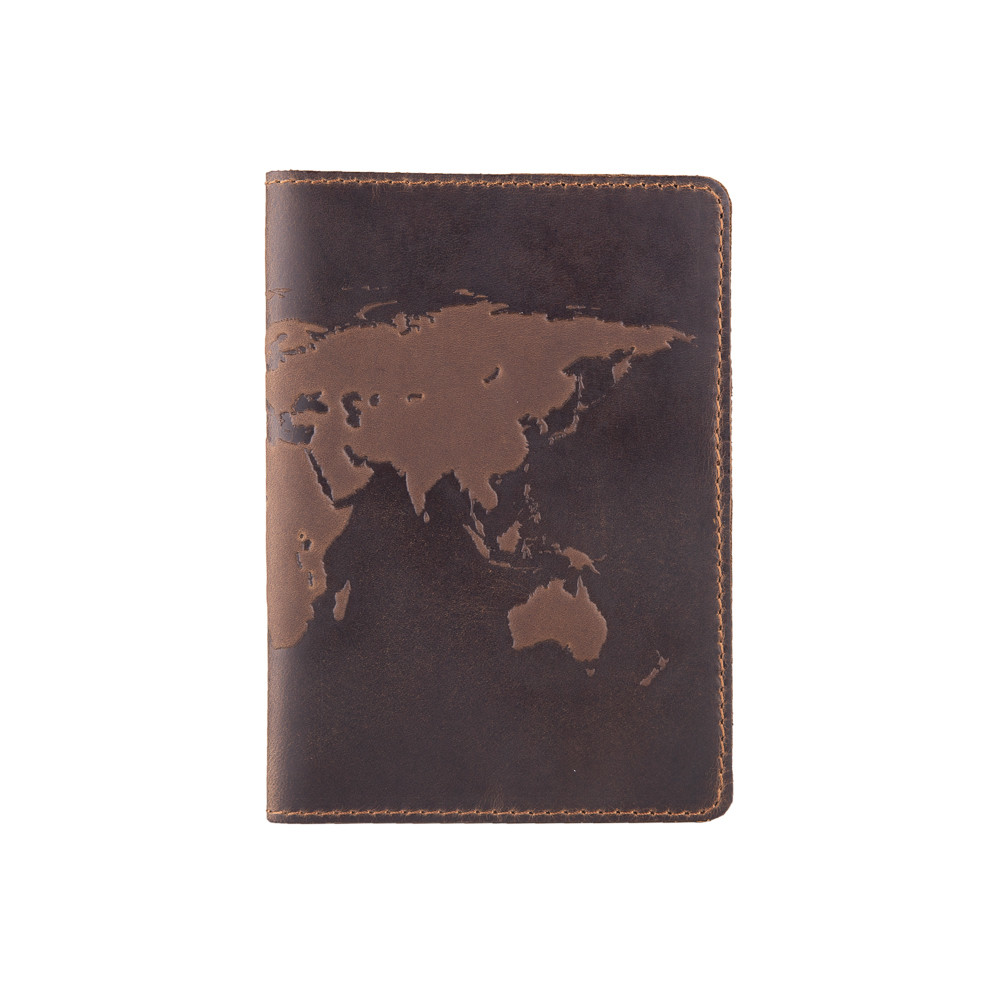 

Обложка для паспорта HiArt PC-01-S19-1020-T001 Shabby Brown "World Map"