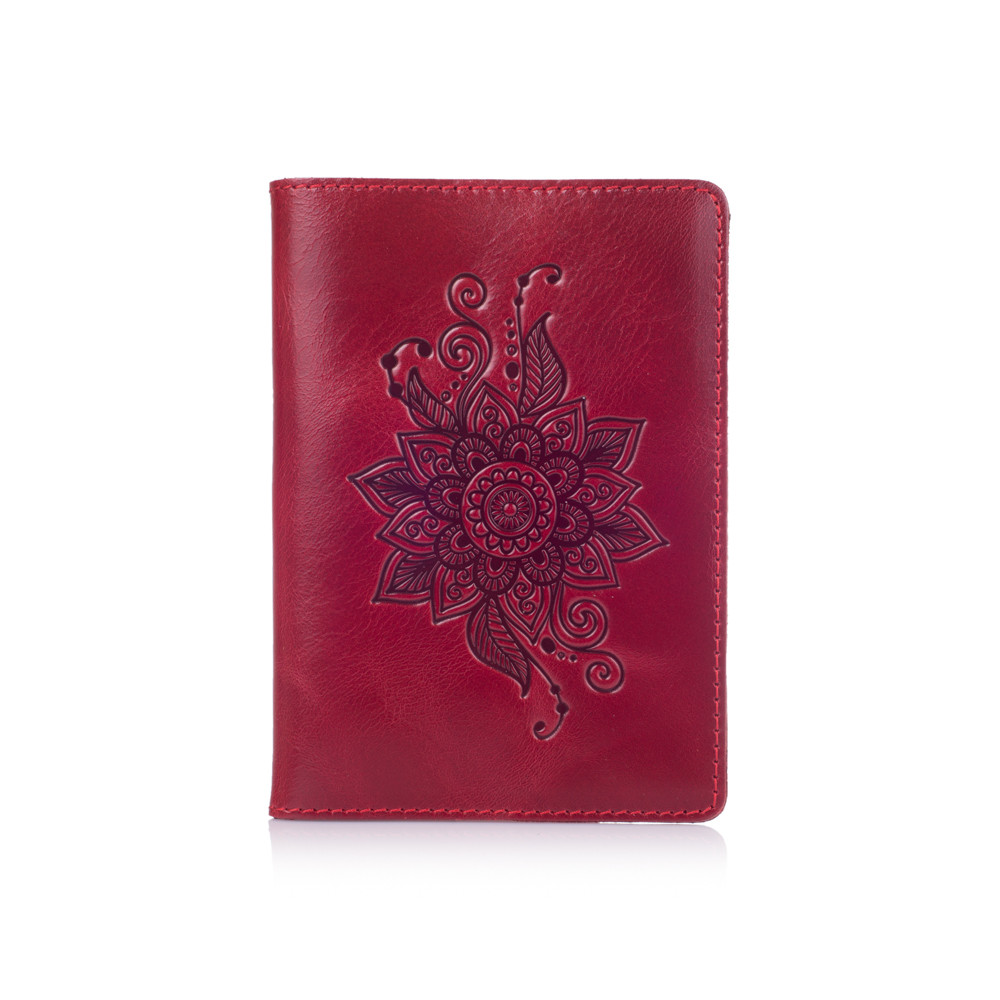 

Обложка для паспорта HiArt PC-01-C19-1652-T006 Crystal Red "Mehendi Classic"