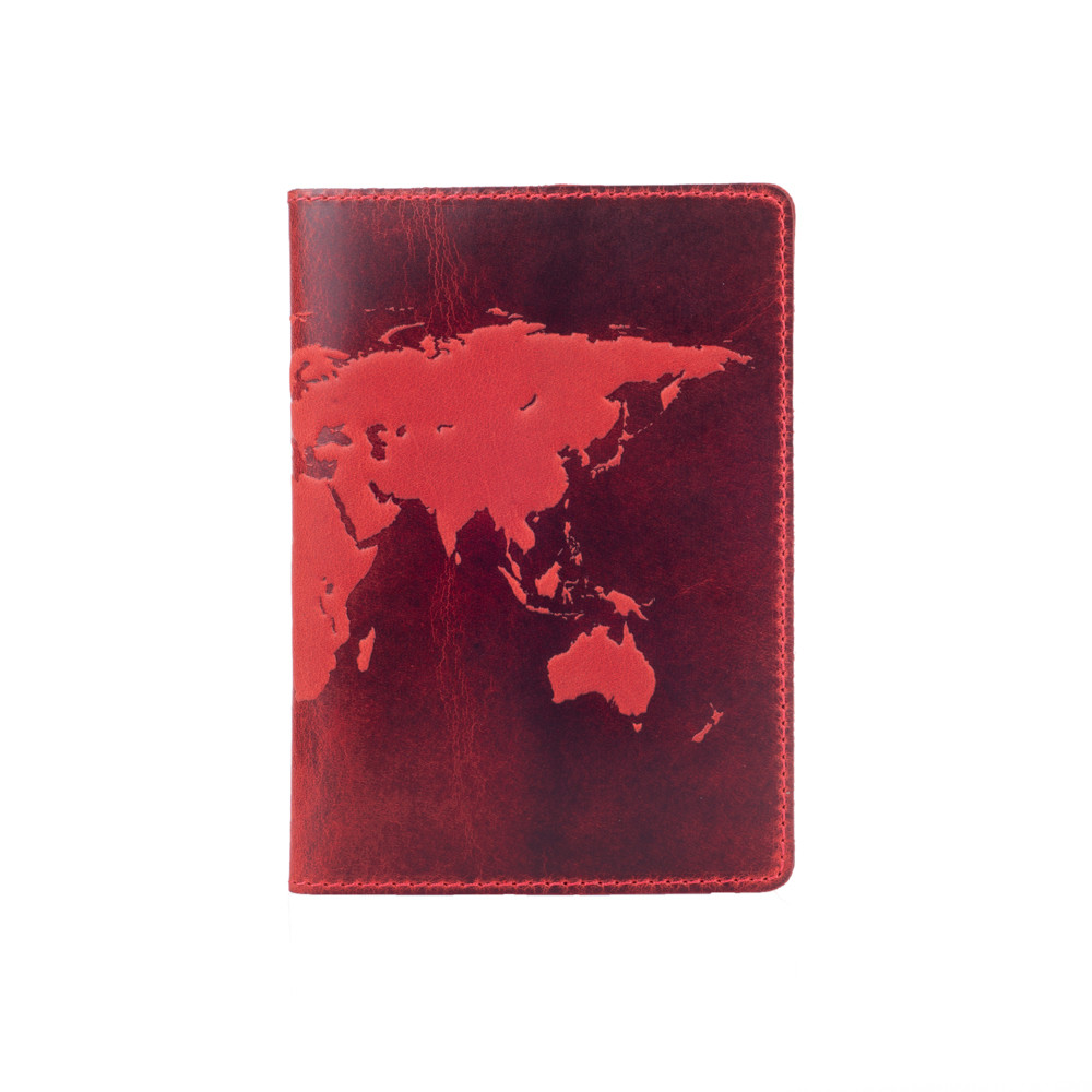 

Обложка для паспорта HiArt PC-02-S18-1440-T001 Shabby Red Berry "World Map"