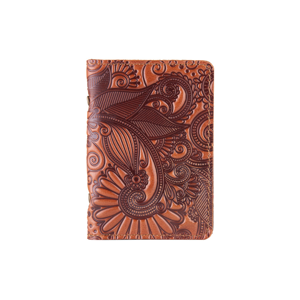 

Обложка для документов из кожи HiArt AD-03 Crystal Amber Mehendi Art Оранжевый